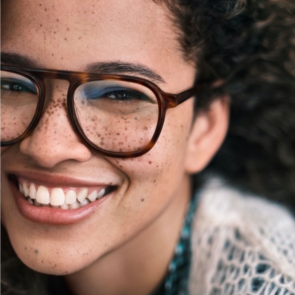 Warby Parker Blaise Glasses in Woodgrain Tortoise - Picture 1 of 7